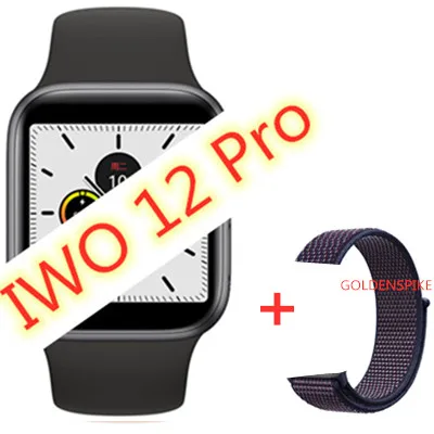 Nylon strap IWO 12 Watch series 5 1:1 Смарт-часы женские человек 40/44 мм для apple iPhone X 11 IOS Android телефон smartwatch IWO12 PK IWO 11/10 - Цвет: Nylon strap