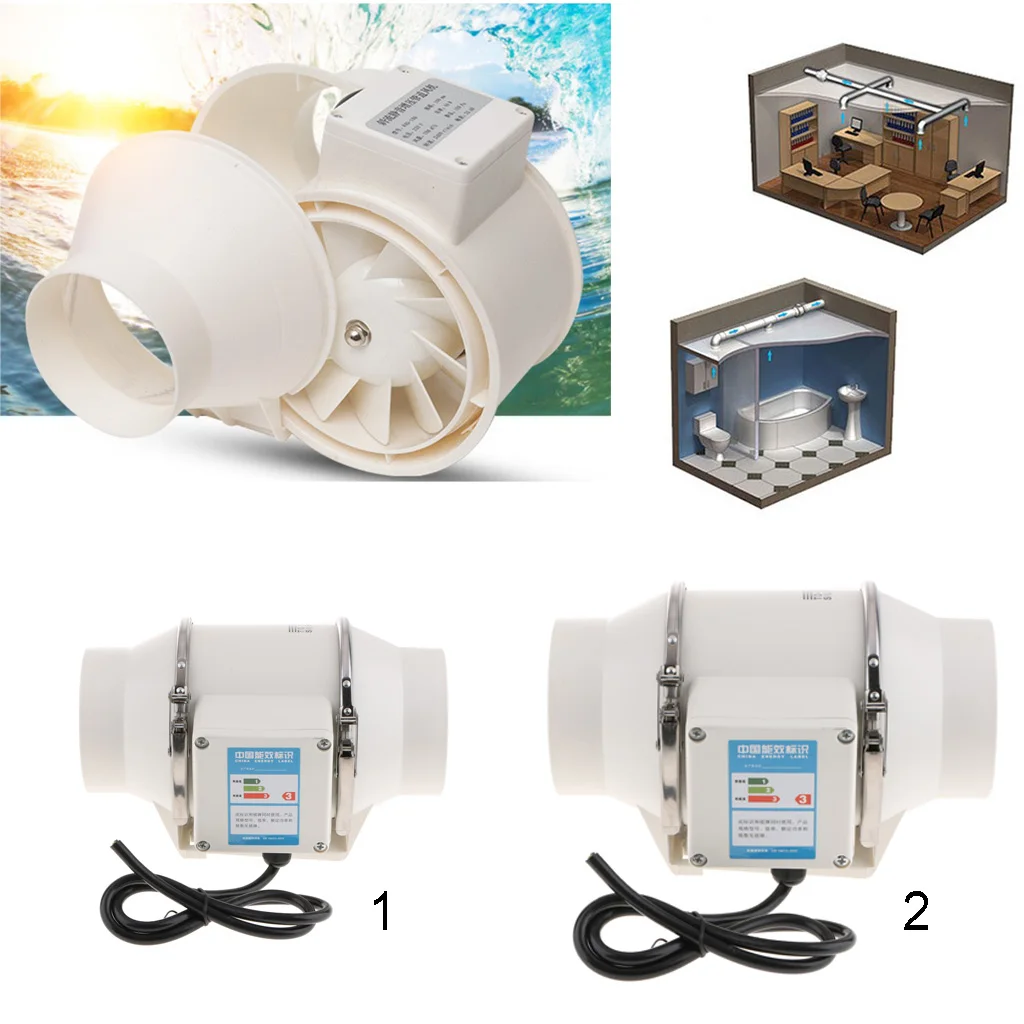 4 Inch 220V Duct Inline Fan with Carbon Filter Hose Ducting Combo for Home Improvement