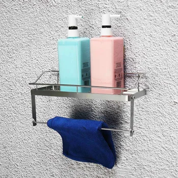 

Stainless Steel Self-adhesive Kitchen Organizer Wall Hanging Storage Rack Paper Towel Holder Bathroom Shelf Stand Multifunction