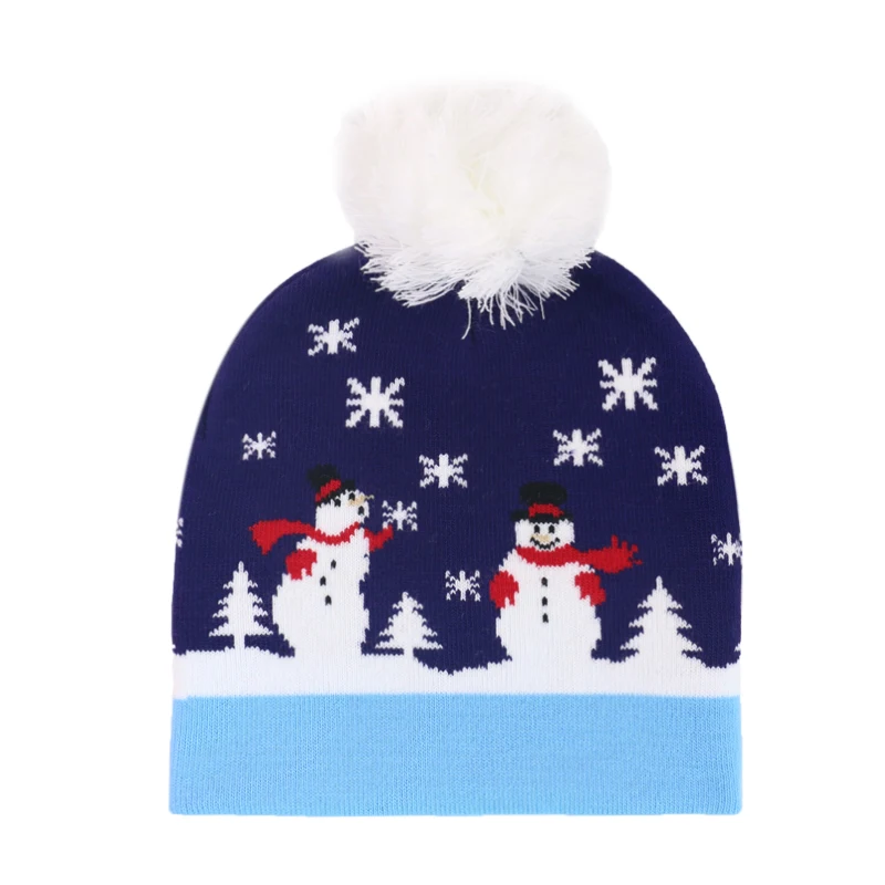 FOXMOTHER Новая мода красный синий снеговик олень рождественские шапки теплые зимние шапки бини для мужчин Женский капор gorro