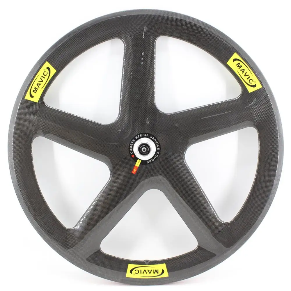 New 700C Road Track Fixed Gear bike full carbon fibre 5 spokes bicycle wheelset carbon clincher tubular rim five spoke Free ship