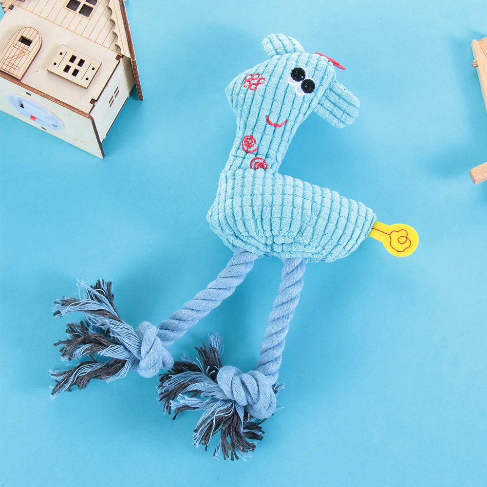 1 шт. жевательные игрушки для собак Жираф флис RopeToy Животные Плюшевый Щенок олень для домашних любимцев собак кошек Жевательная пищащая игрушка милые Kawaii