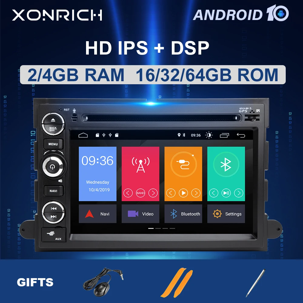 Автомобильный DVD-плеер 2 Din, Android 10 для Ford F150 F350 F450 F550 F250 Fusion Expedition Mustang Explorer Edge, мультимедийное радио 64 ГБ Автомобильный DVD-плеер 2 Din, Android 10 для Ford F150 F350 F450 F550 F250 Fusion Expedition Mustang Explorer Edge, мультимедийное радио 64 ГБ