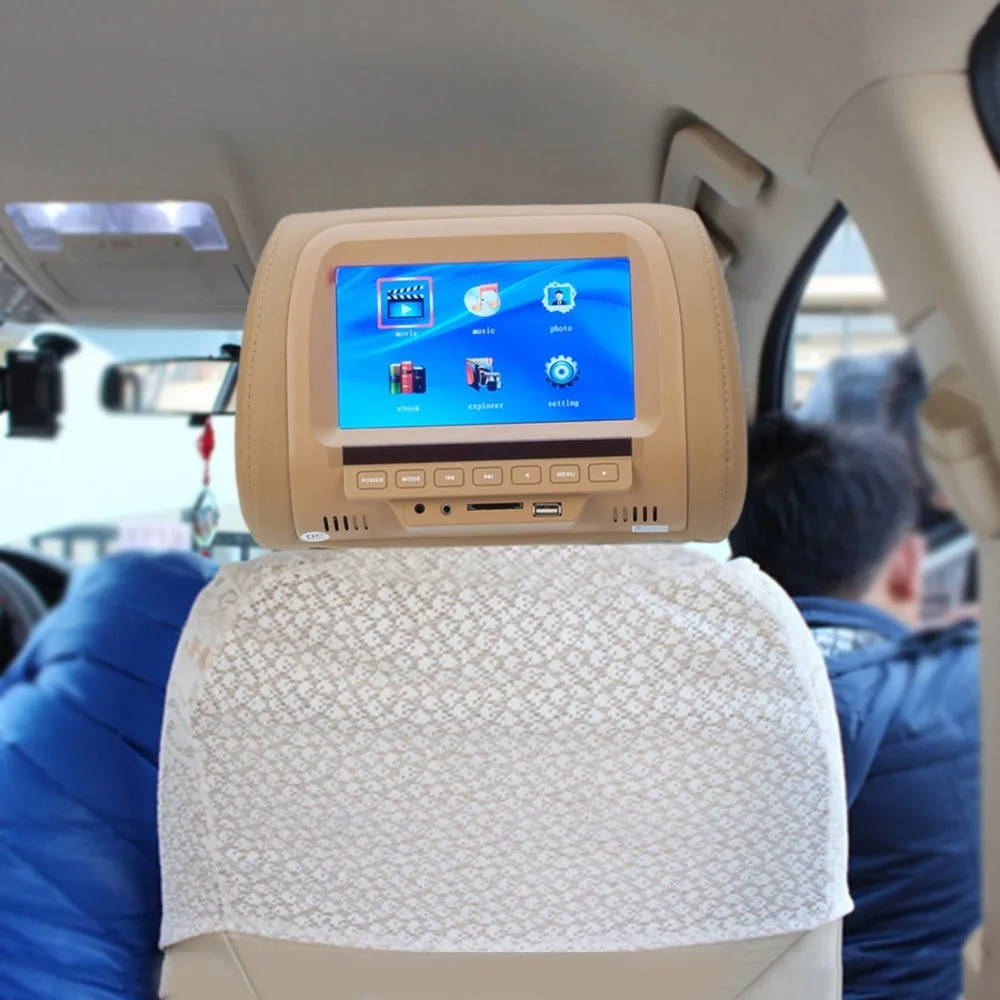 7-дюймовый монитор подголовника автомобиля MP5 автомобиля Дисплей видеоплеер Поддержка USB/SD/FM/Встроенный Динамик