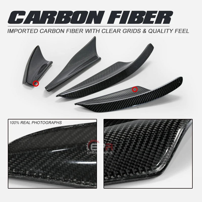 

For MITSUBISHI Evolution 10 Varis Carbon Fiber Front Bumper Canard (4Pcs) EVO Tuning Trim Part For EVO10 Carbon Canard