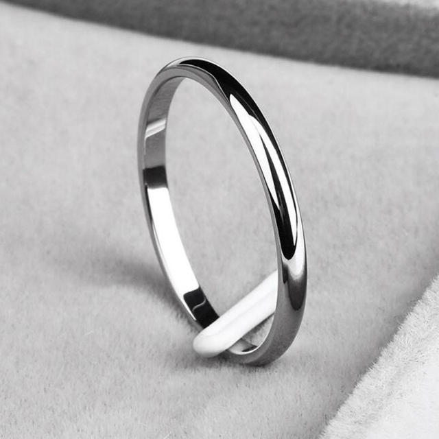 Titanium Steel Rose Gold Anti-allergy Smooth Simple Wedding Couples Rings Bijouterie for Man or Woman Gift Dropshipping