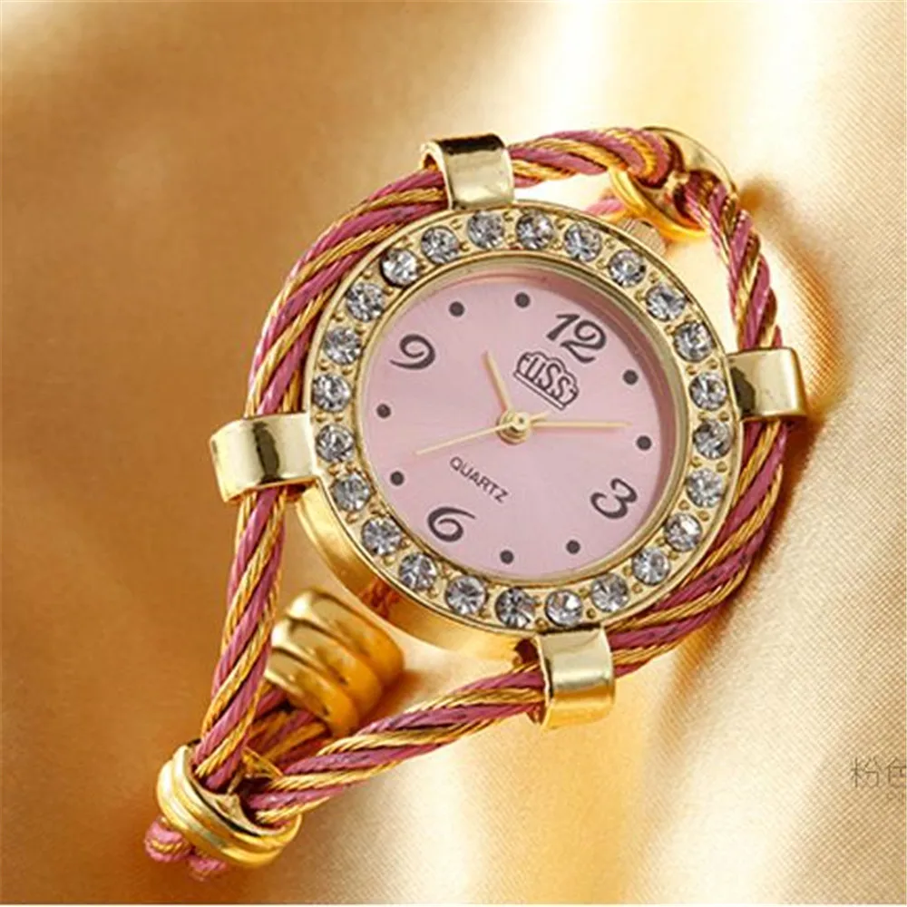 

YUELANSHI Women's Wire Rope Bracelet Watch Fashion Alloy Leisure Individual Quartz Watch
