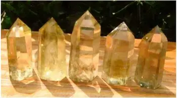 

5PCS AAA NATURAL CITRINE SMOKY QUARTZ CRYSTAL POINT Healing