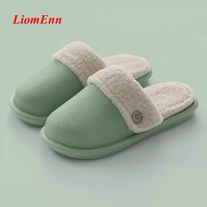 

Women Winter Home Slippers Shoes Man Non-slip Soft Waterproof Winter Warm House Slippers Indoor Bedroom Lovers Couples Shoes