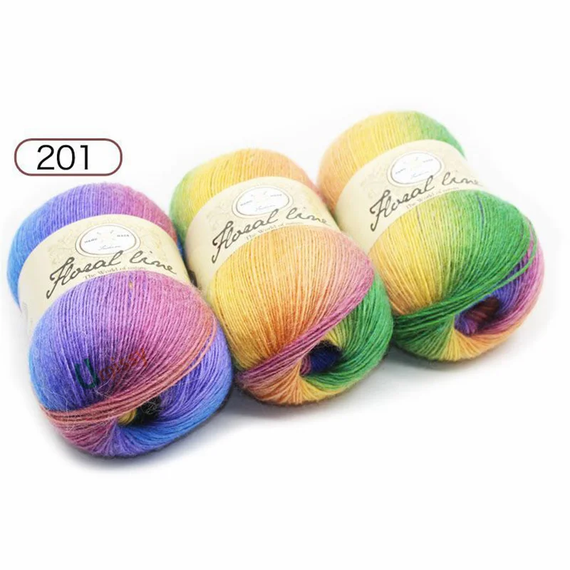18pcs 01 Пряжи 18 шт х 100 г Радужная линия причудливая меланжевая пряжа кашемир шерстяная пряжа вязание 20 цветов Высокое качество - Цвет: 18pcs 01