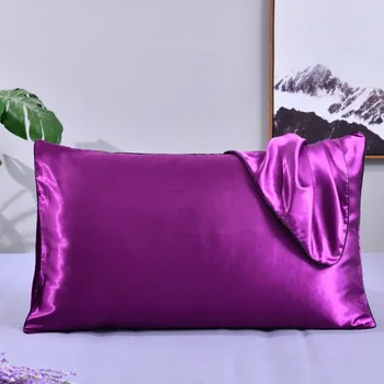 

20X30 inch Envelope Closure Queen Set Of 2 Imitated Silk Pillowcase Pillow Cover For Hair And Skin