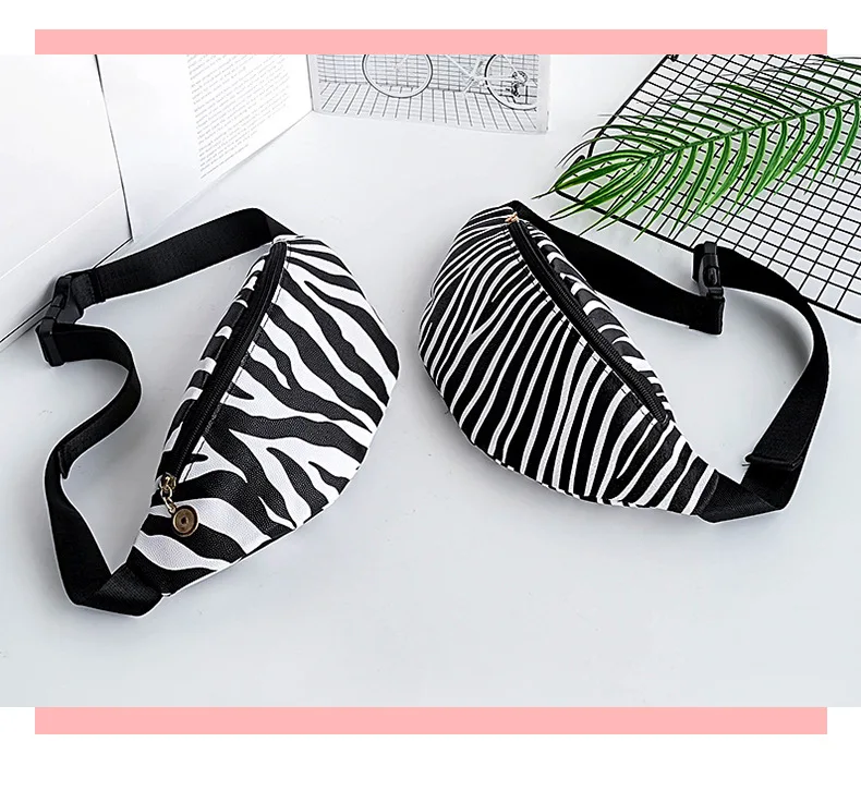 Stylish PU leather waist bag with trendy print designs for men and women