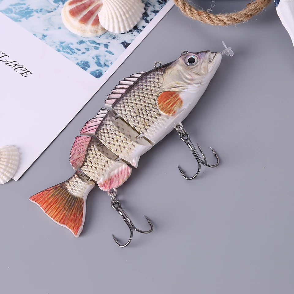 Goforwealth Robotic Swimming Fishing Lure - USB Rechargeable, Automatic Motion, Multi-Joint Bait With LED