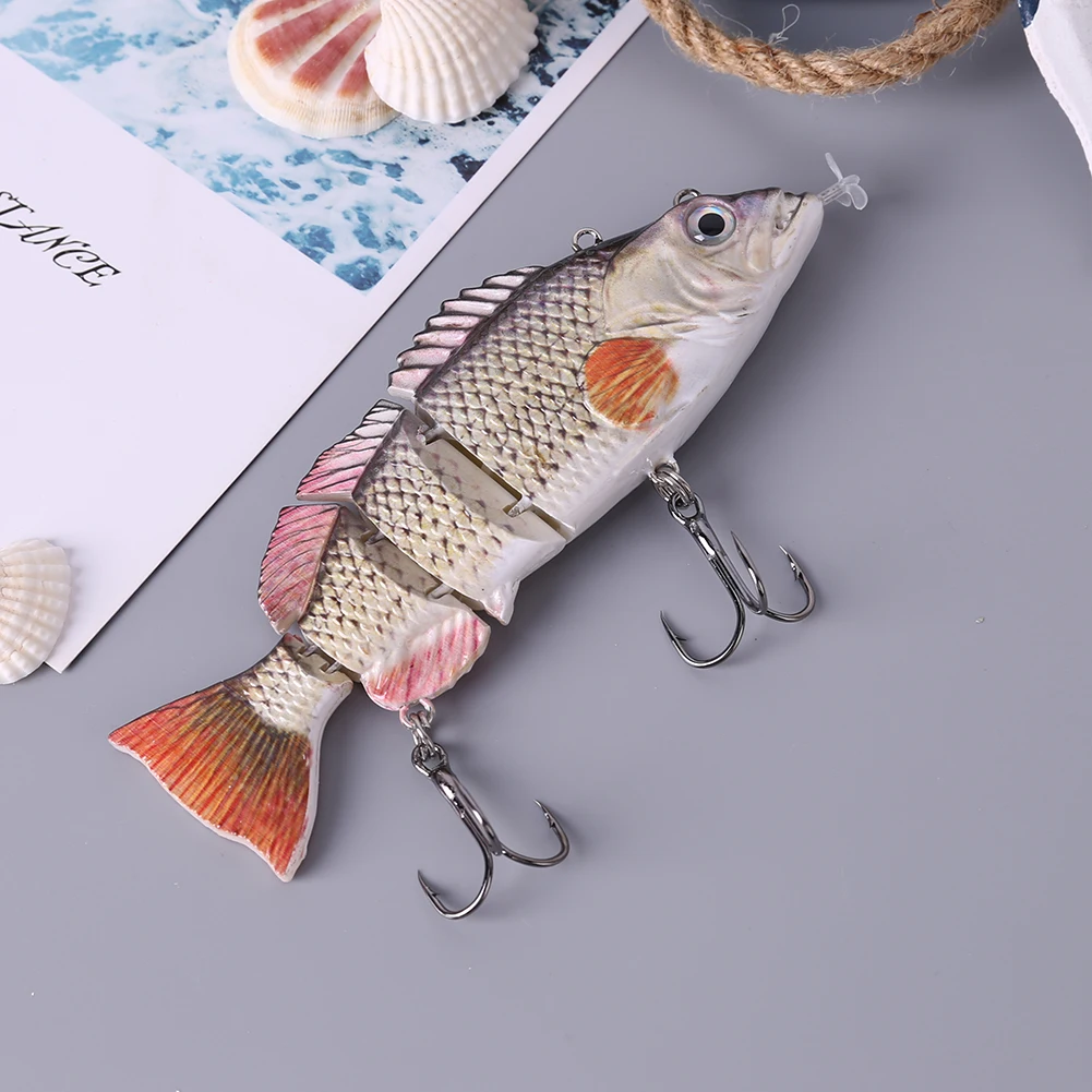 Robotic Swimming Lure USB Rechargeable LED Light Multi Jointed Swimbait  Self-Propelling Auto Electric Fishing Lure Bait Wobblers