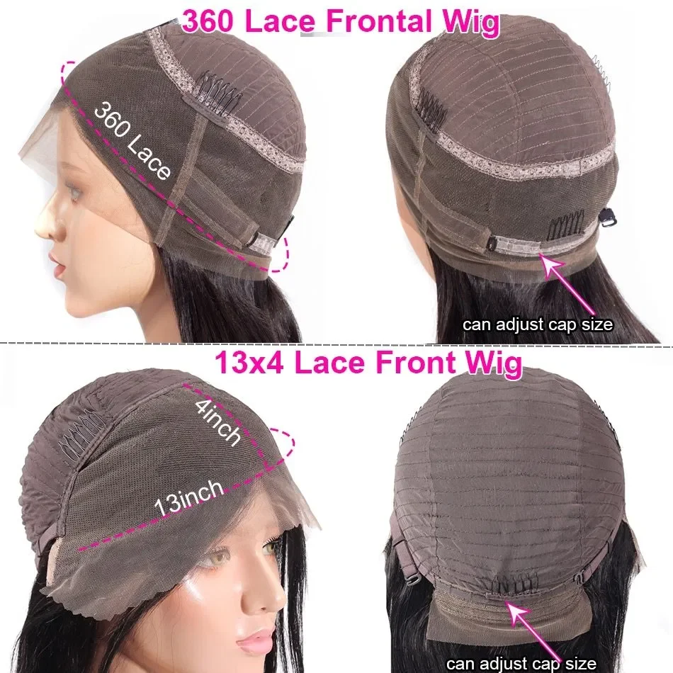 Jessenia Straight Lace Front Wig Remy 360 Lace Frontal Wig 13X4 Malaysian 180% Density Straight Lace Front Human Hair Wigs