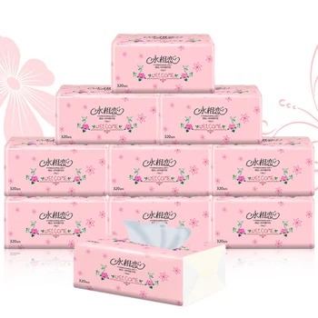 

10 Bags High Quality Log Household Paper Tissue Soft Comfortable Paper Daily Necessities 3 Layers 102pcs/bag Toilet Paper