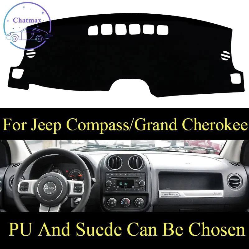 

Customize For Jeep Compass 10-15/Grand Cherokee 11-19 Dashboard Console Cover PU Leather Suede Protector Sunshield Pad