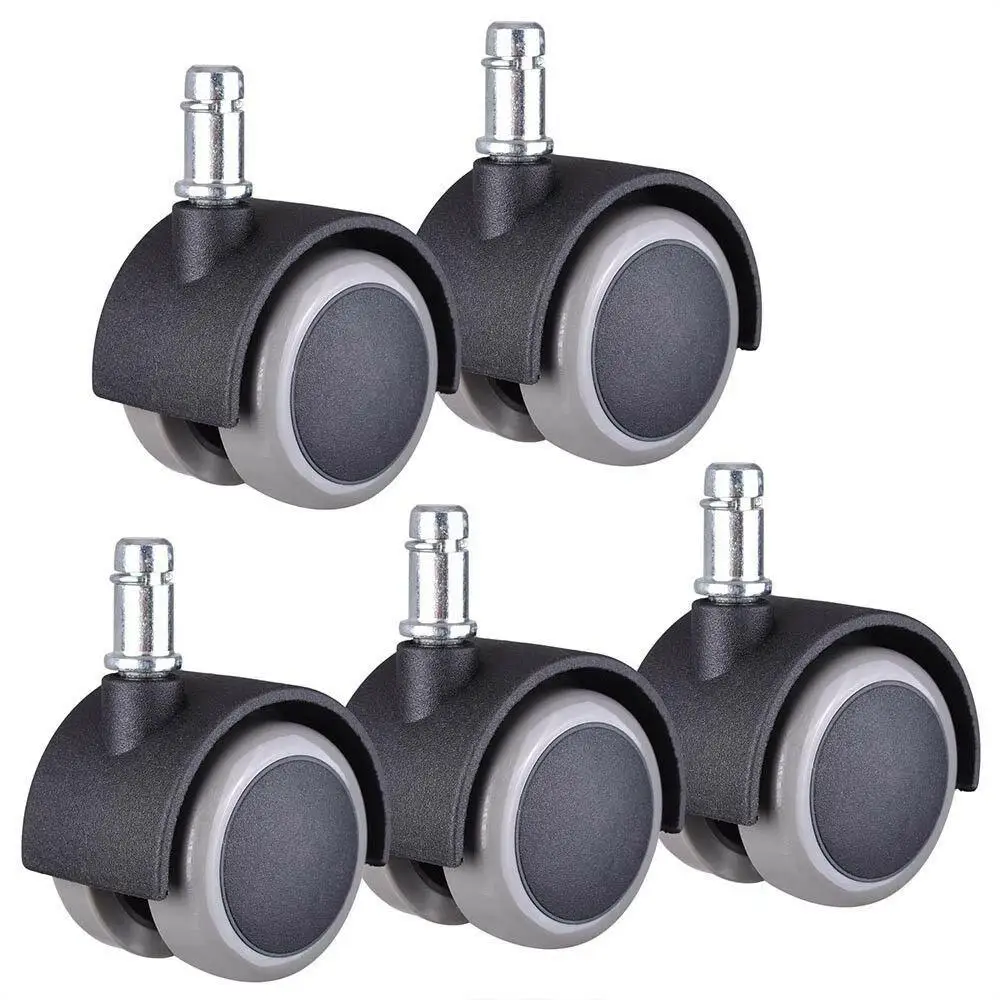 

5Pcs Office Chair Caster Wheel Swivel Rubber Wood Floor Home Furniture Replacement