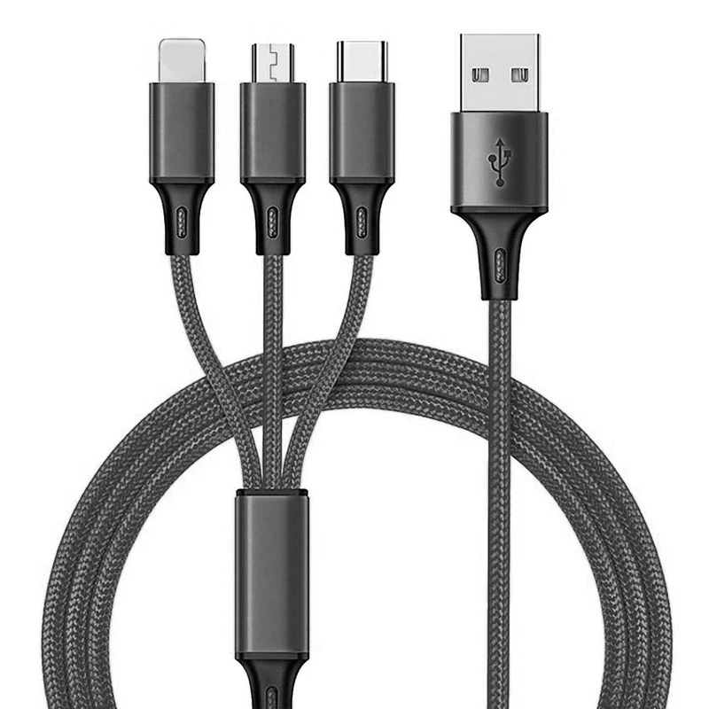 

3A 3 in 1 1M 3ft Multi USB Charging Cable Charging Cable Micro USB Cable Type-C Charge Cord For iphone 7 8 X XS Xr Samsung s8 s9 Cable Type C cable