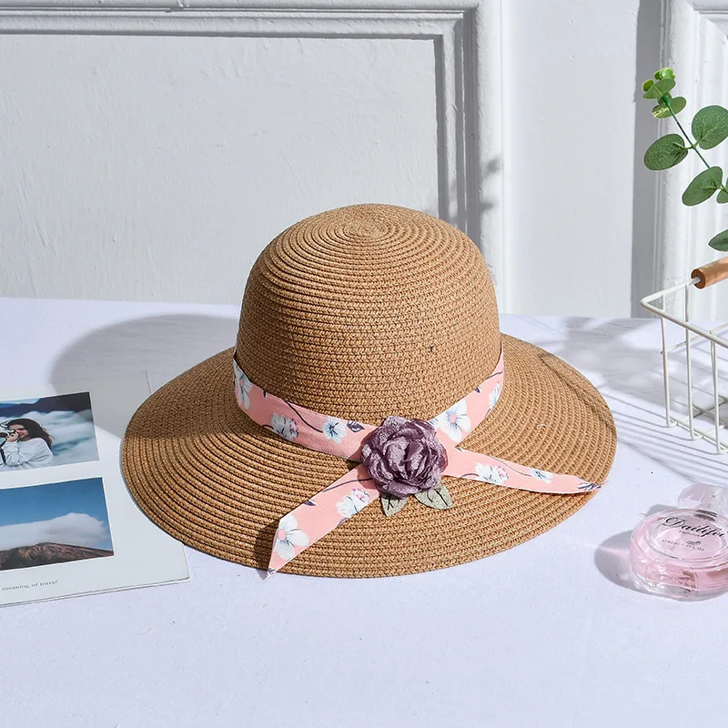 New Product Plain Colour Sunshade Woman Sun Hat Outdoors Tourism Hat Knitting Hats Summer Sandy Beach Hat Straw Hat