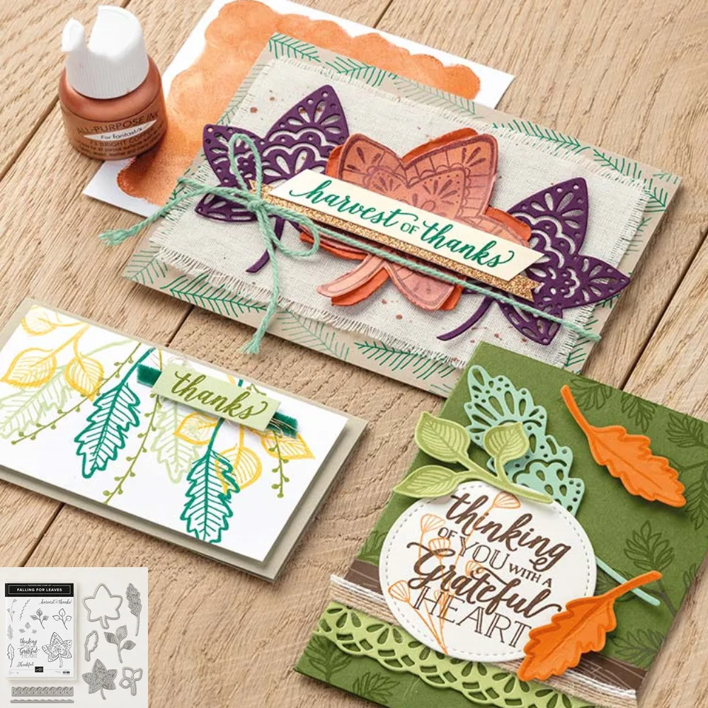 New Big Leaves Leaf Metal Cutting Dies and Clear Stamps for Scrapbooking DIY Card Making Cutting Crafts Stencil Dies
