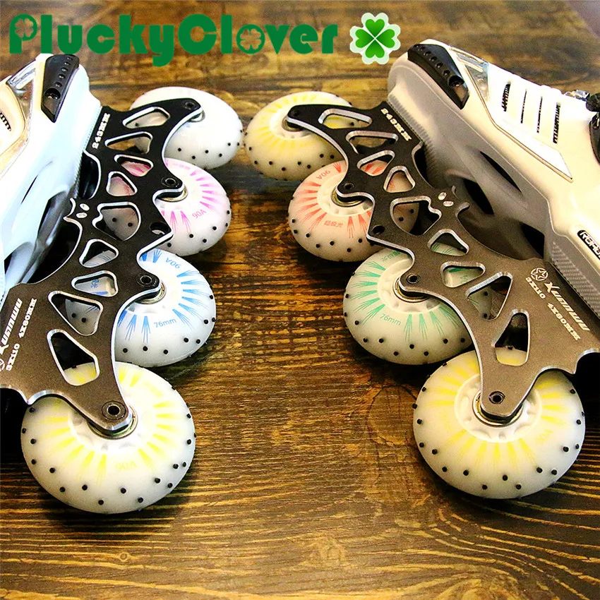 Roller Skating Wheels 1pc Fire Stone Flash Roller Skate Wheel 72mm 76mm 80mm Flint Flash Spark Inline Roller Slalom Skates Led light Luminous Wheels for roller skating wheels