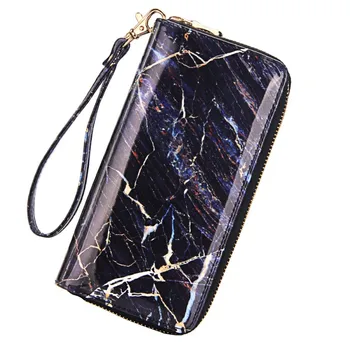 

Women's Wallets Multi Credit Card Holders Lady Pu Leather Phone Pack Marble Pattern Zipper Coin Purses Fashion Long Clutch Purse