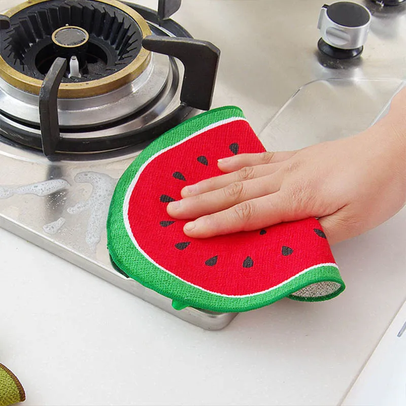 Круглая 20 см многофункциональная салфетка для мытья посуды в форме фруктов Детский носовой платок кухонное подвесное полотенце s полотенце для рук