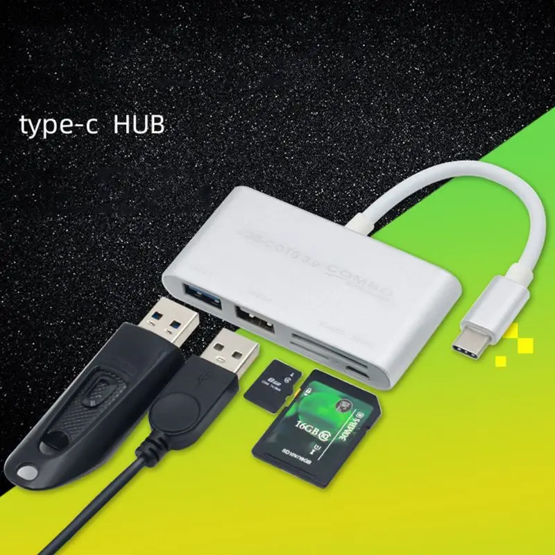 USB C3.1 тип-c OTG для чтения карт/USB 3,0 концентратор/SD/TF адаптер для ноутбуков типа C