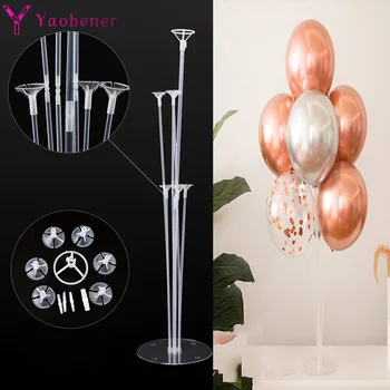 

First Happy Birthday Decoration 7 Tubes Confetti Balloon Stand Adult Kids Baby Boy Girl 1st One Year Birthday Party Table Decor