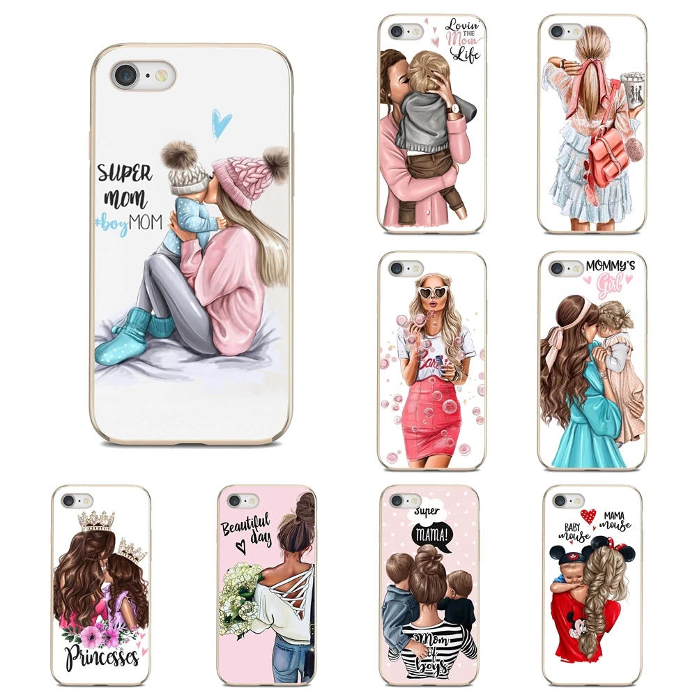 Brown Hair Baby Mom Girl Queen Transparent Soft Cases Covers For Xiaomi Mi A1 A2 A3 8 9t 9 Lite Redmi 4A 5A 6A 7A 5 Plus 6 Pro | Мобильные