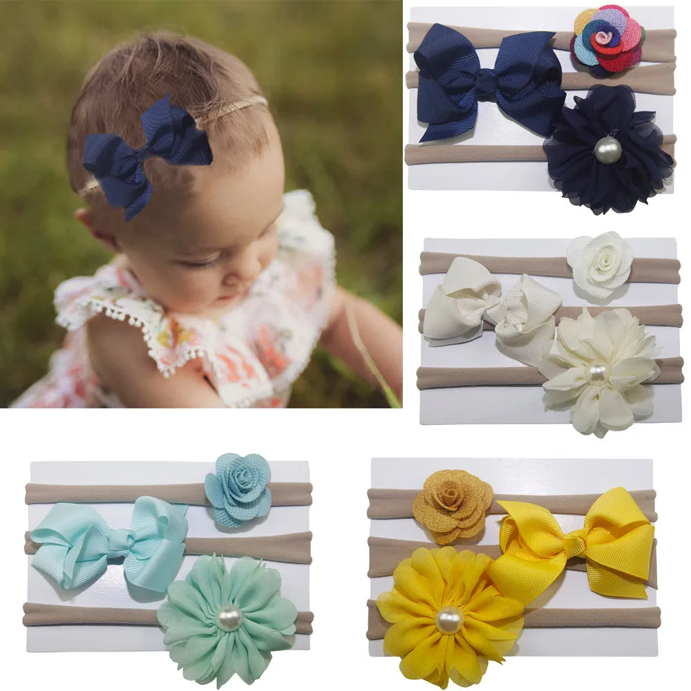 

ARLONEET 3pcs / Lot Baby Headband For Girl Kids Simple Pearl Flower Hairband Newborn Hairbands For Kids Baby Hair Accessories