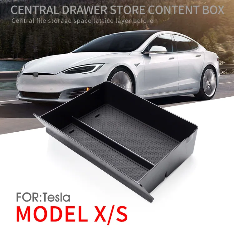 Черная Автомобильная центральная консоль BAFIRE ящик для хранения Tesla Model X/S 2012 2019