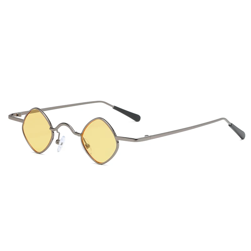 C6 gun yellow Pro Acme стимпанк алмаз маленькие солнцезащитные очки для женщин и мужчин красные черные линзы в стиле готика, панк, Винтаж солнцезащитные очки lentes de sol PD1421 - Цвет линз: C6 gun yellow