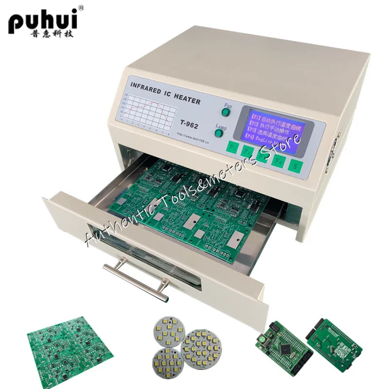 Новая версия PUHUI T-962 инфракрасный IC НАГРЕВАТЕЛЬ T962 настольная духовка для