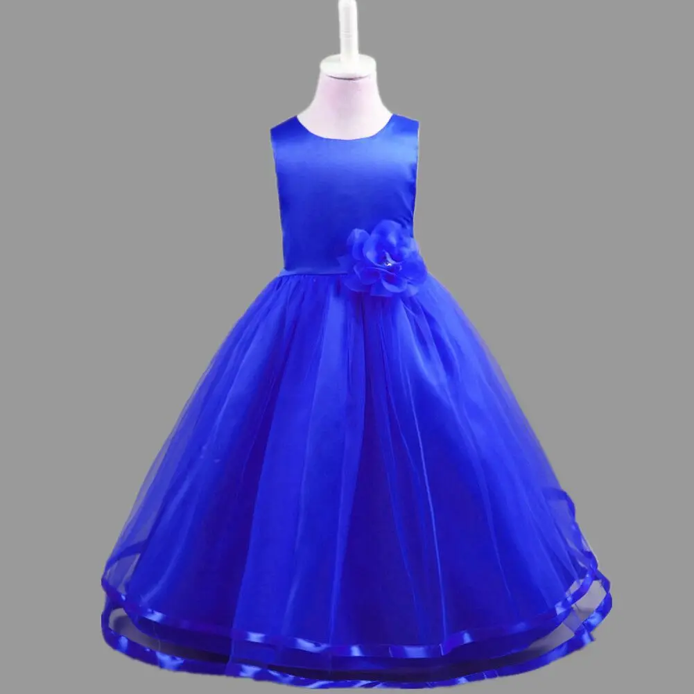 

Europe And America Spring And Summer New Style Women's Children Shirt Solid Color Flower Princess Tutu Flower Boys/Flower Girls