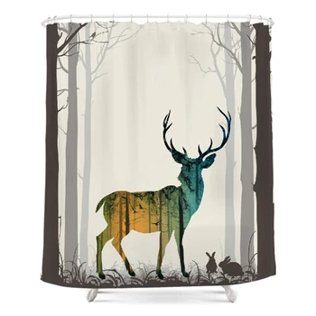 

Nordic Shower Curtain Creative Waterproof Mildew Thickening Shower Curtain Polyester Bathtub Curtain Curtain Partition Curtain