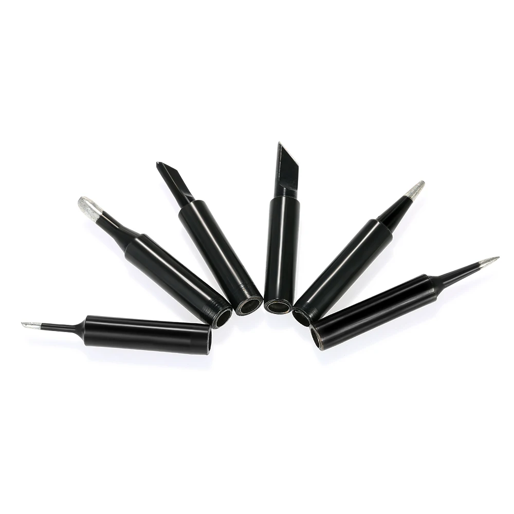 

Lead-free Soldering Iron Tips Copper 6PCS Replacement 900M-T Solder Tip Welding Head Soldering Rework Station Repair Tool Kit
