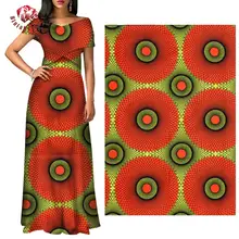 Анкара африканская вощеная ткань принтом бинтареалвоска оранжевый Circel Африка Полиэстер ткань Анкара африканская батик ткань 24FS1367