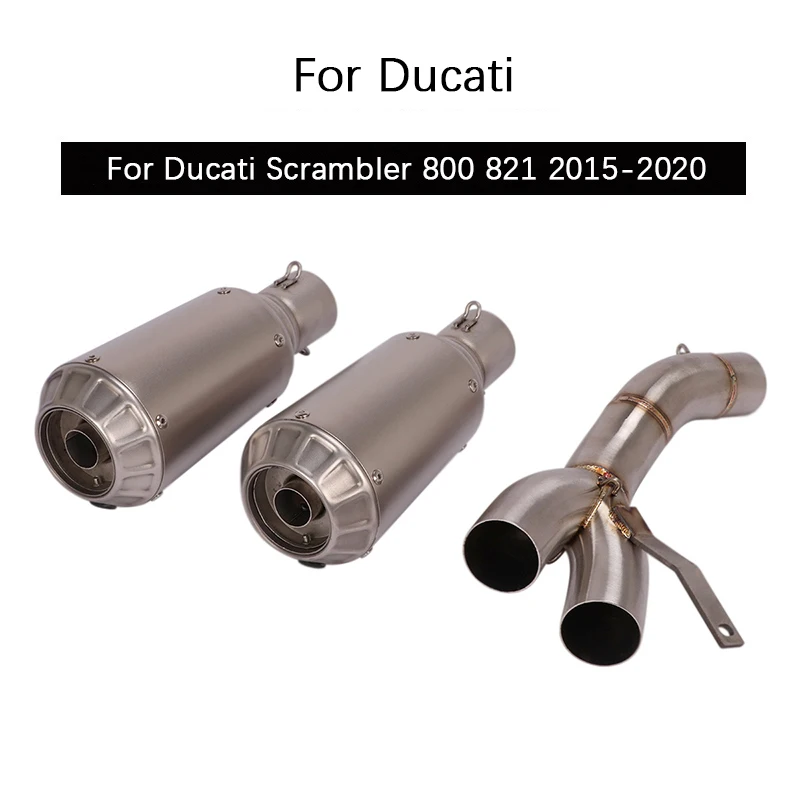 Dual Outlet untuk Ducati Scrambler 800 821 2015 2020 Motor Pipa Knalpot  49Mm Mid Pipa Slip On 51Mm Muffler Melarikan Diri DB Pembunuh|Knalpot \u0026  Sistem Pembuangan| - AliExpress