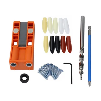 

Positioning Pocket Hole Jig Set Woodworking Punch Locator Wrench Screws Carpentry Hand Power Tools Accessories