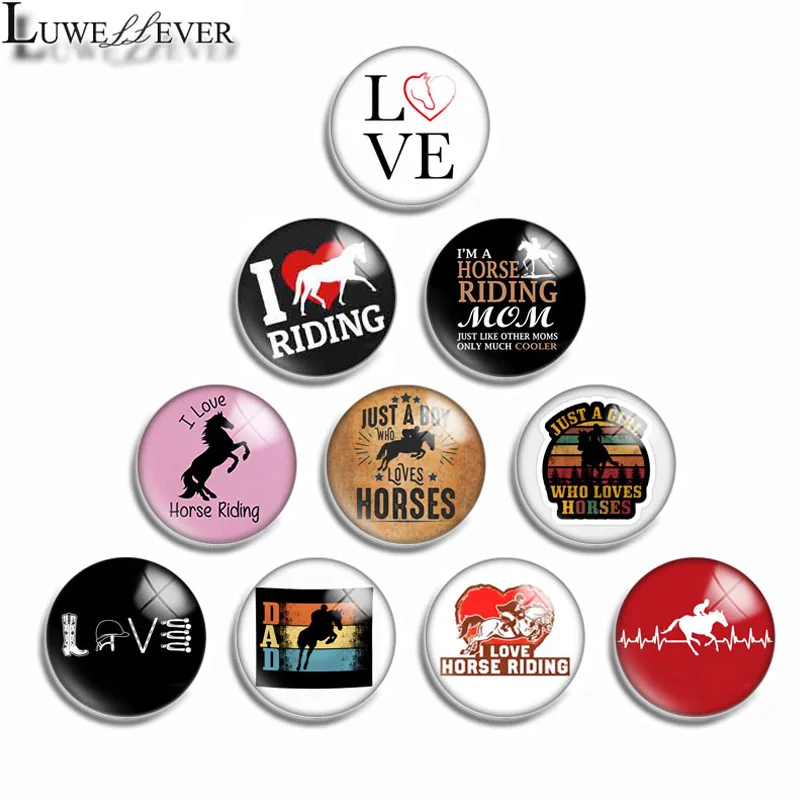 12 мм 10 16 20 25 30 502 Love Horse Riding Mix круглая бижутерия со стеклянными кабошонами в поисках