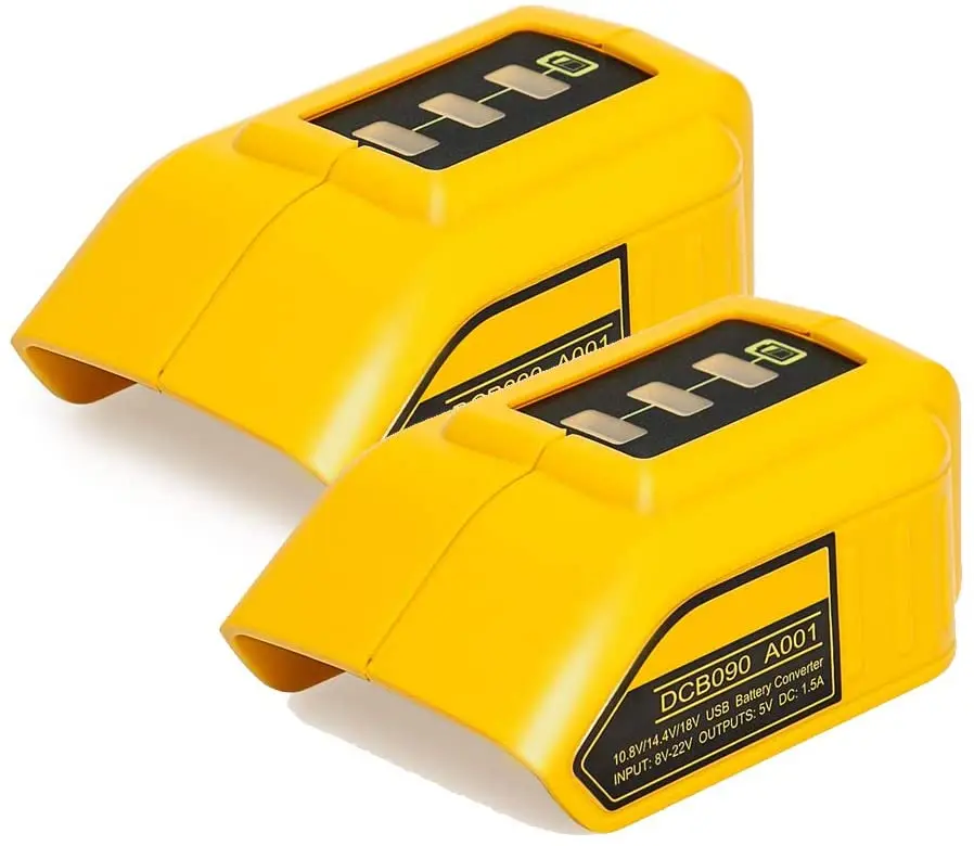 

2Pack DCB090 12V 20V Max USB Power Source Compatible with for Dewalt Lithium Battery Portable Lightweight Cordless Power Source