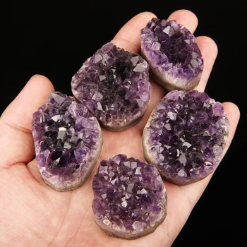 

Natural Raw Amethyst Purple Quartz Geode Druzy Crystal Cluster Healing Specimen Home Decoration Crafts Decoration