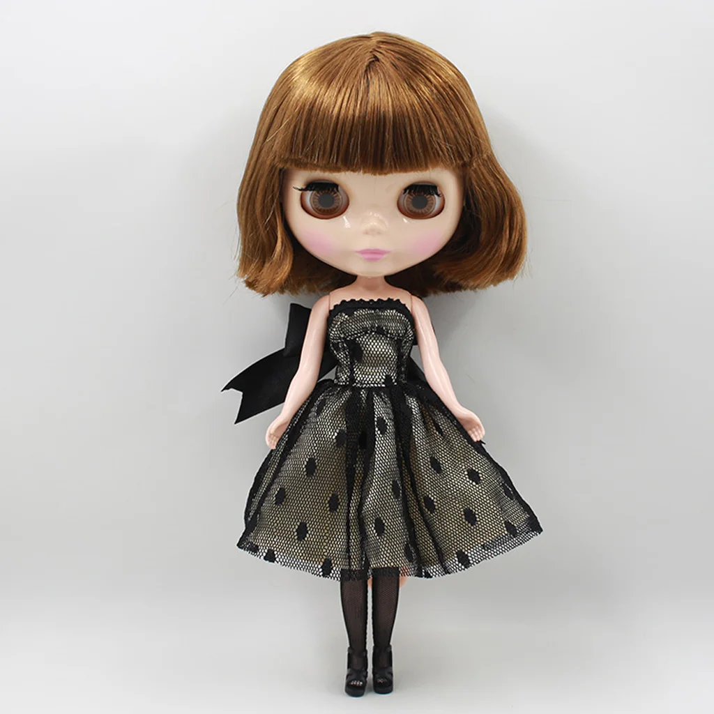 Lovely Two-layer Dress Bowknot Skirt Stocking Suit Clothes for 12