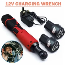 12 v 3/8 electric angle chave de catraca elétrica 90 graus ângulo direito sem corda chave de catraca 60 n. m com 2 bateria para o carro/reparo mecânico