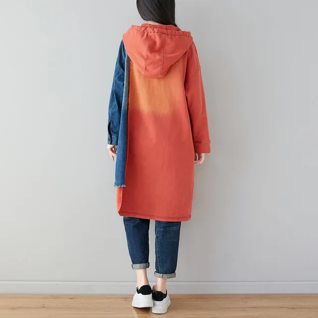 Baggy Patchwork Hooded Sweatshirt 2