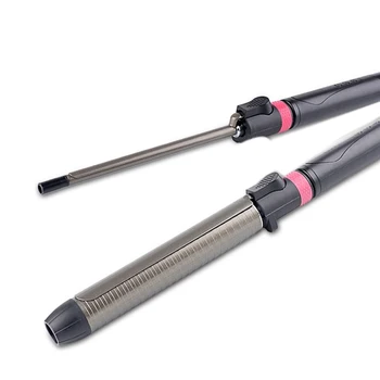 

titanium Hair Curler Curling Wand Iron Rotatable Hair Styler Wet&Dry Tongs Curly Hair Styling Tools Temperature Adust(Eu Plug)