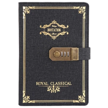 

Retro Password Book Creative Student Diary Notebook Hand Book Stationery Pu Leather Journal