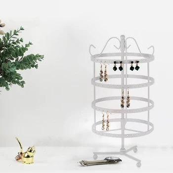 

Jewelry Earring Stand Holder with Hooks Metal Organizer Earring Necklace Rack Fashion Earrings Display Rack Storage
